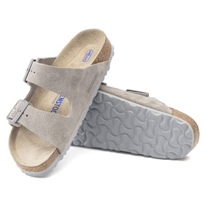 Birkenstock - Arizona Soft Footbed - Suede leather-In Stone Coin